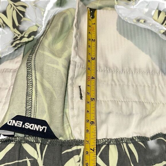 Lands' End Womens Olive Green Leaf Tropical Mid-Rise Chino Pants Ladies Size 16 - Picture 10 of 15